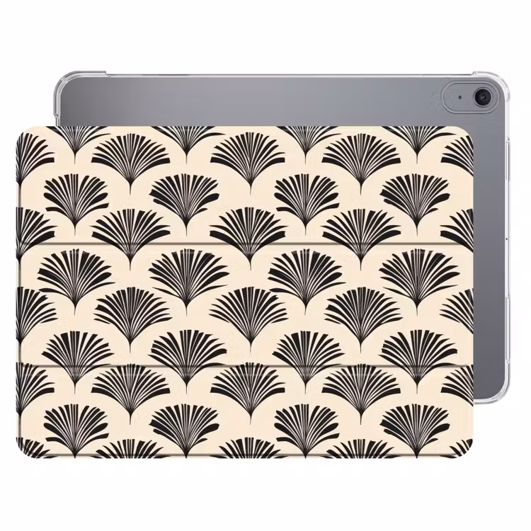 iPad hoes - Waaiers - Botanisch - Zwart - Beige — 1