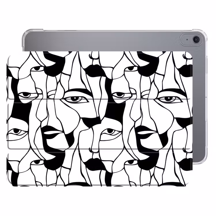 iPad hoes - Lijnen - Gezichten - Zwart - Wit — 1