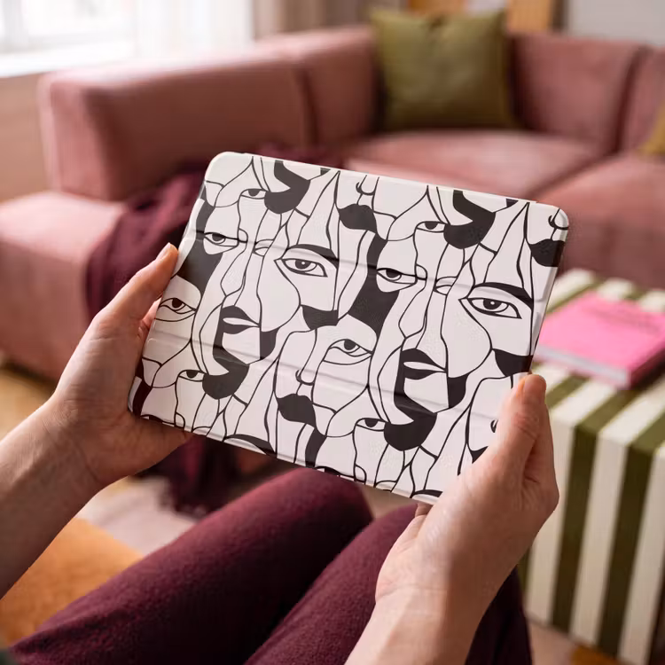 iPad hoes - Lijnen - Gezichten - Zwart - Wit — 4