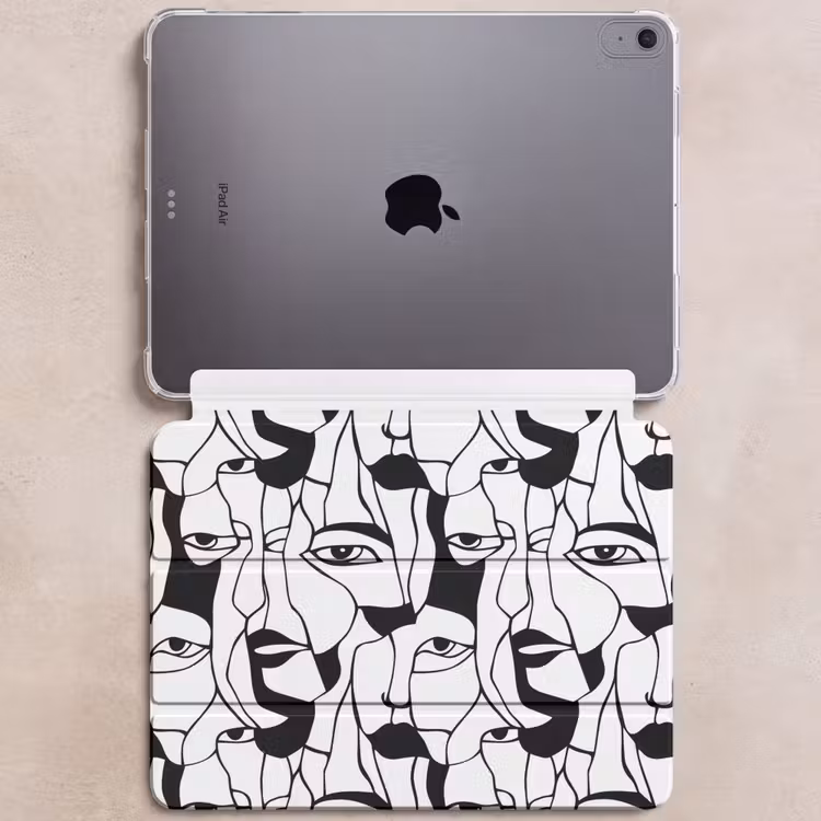 iPad hoes - Lijnen - Gezichten - Zwart - Wit — 6