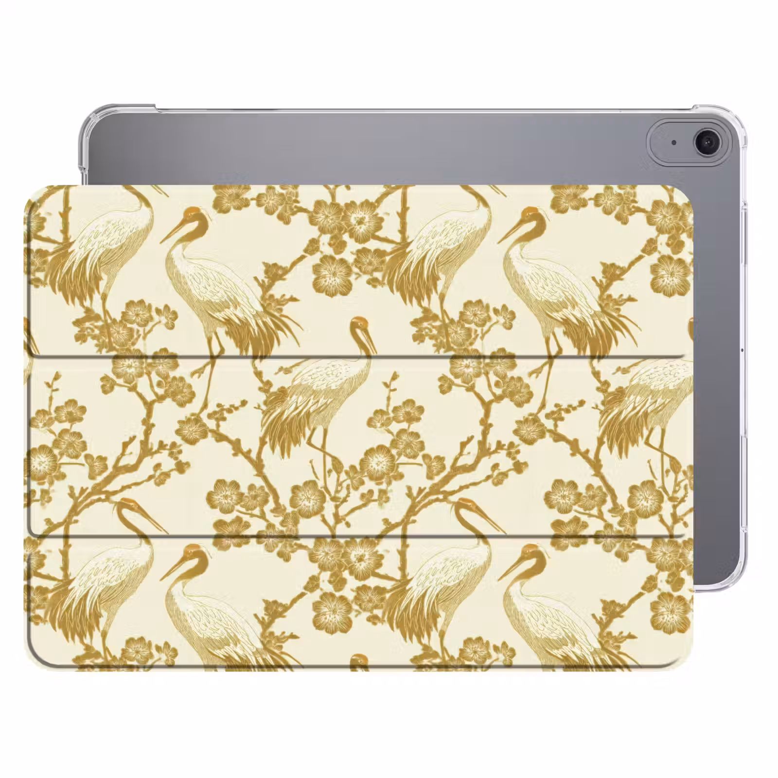 iPad hoes - Kraanvogels - Kersenbloesem - Goud — 1