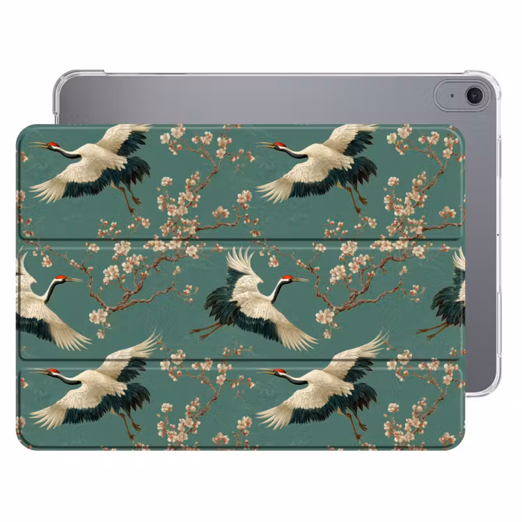 iPad hoes - Kersenbloesem - Kraamvogels - Groen — 1