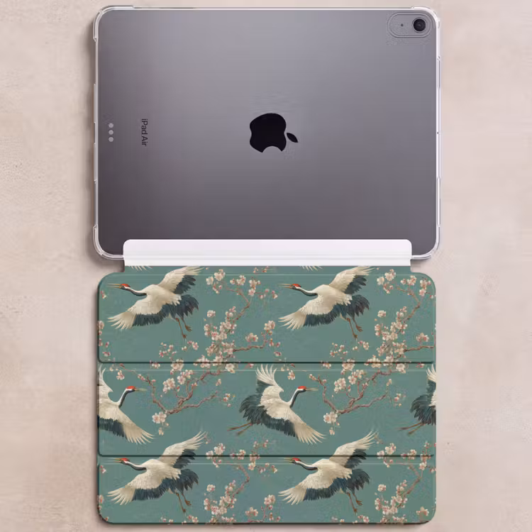 iPad hoes - Kersenbloesem - Kraamvogels - Groen — 6