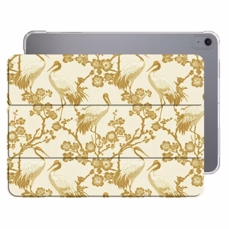 iPad hoes - Kraanvogels - Kersenbloesem - Goud — 1