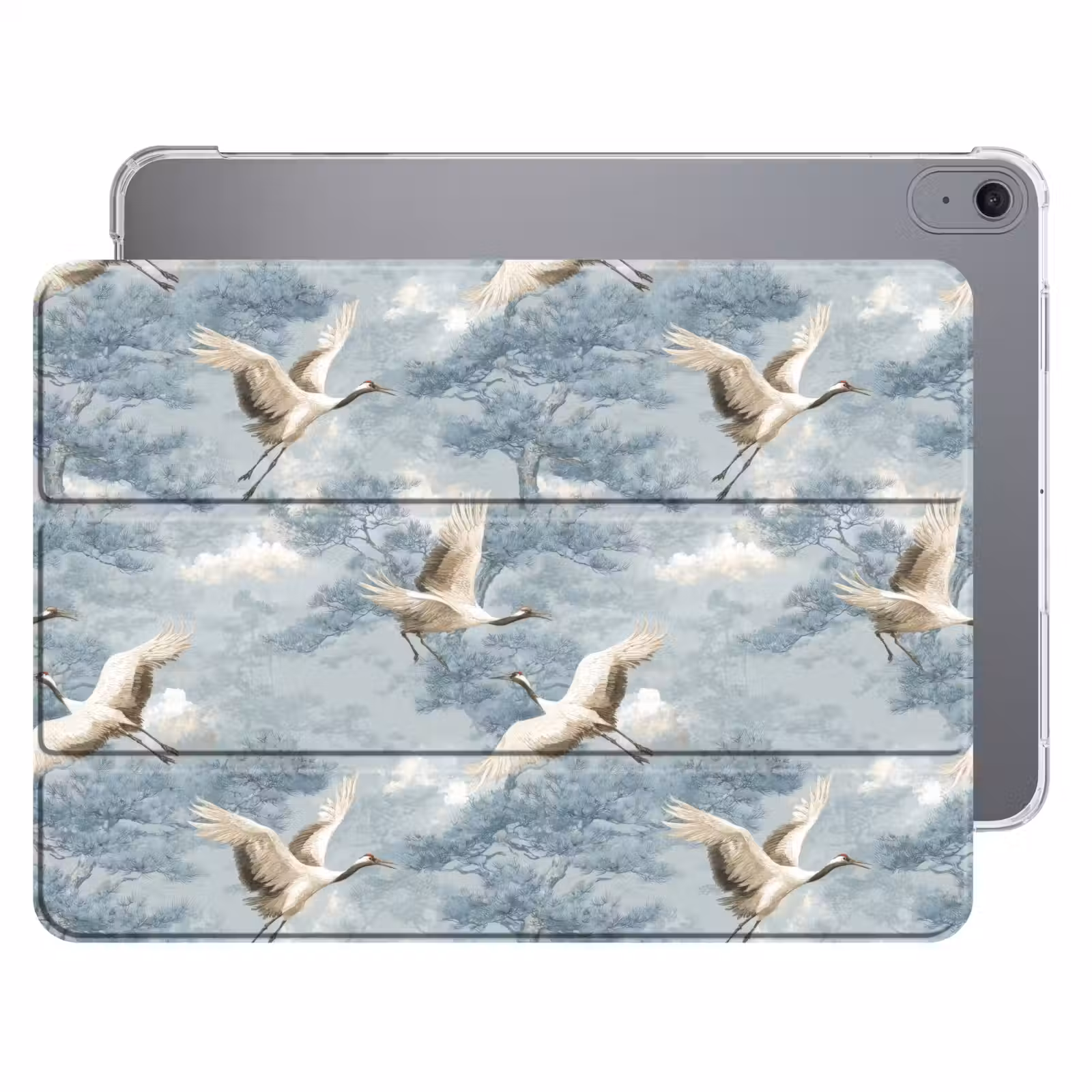 iPad hoes - Wolken - Kraanvogels - Blauw — 1