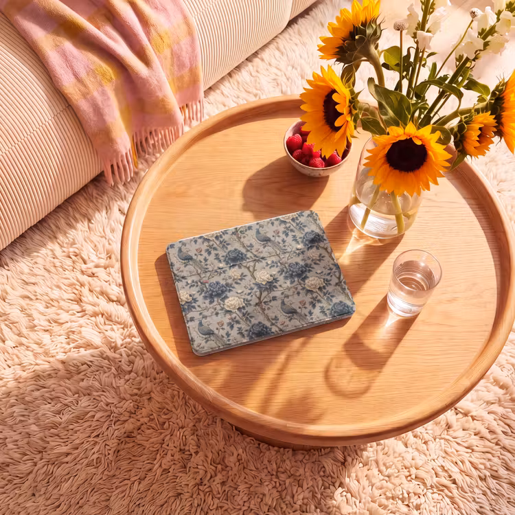 iPad hoes - Pauw - Bloemen - Blauw — 2