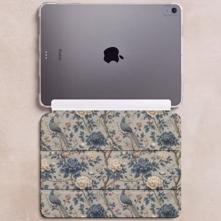 iPad hoes - Pauw - Bloemen - Blauw — 6