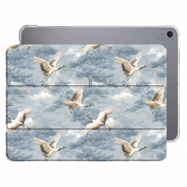 iPad hoes - Wolken - Kraanvogels - Blauw — 1
