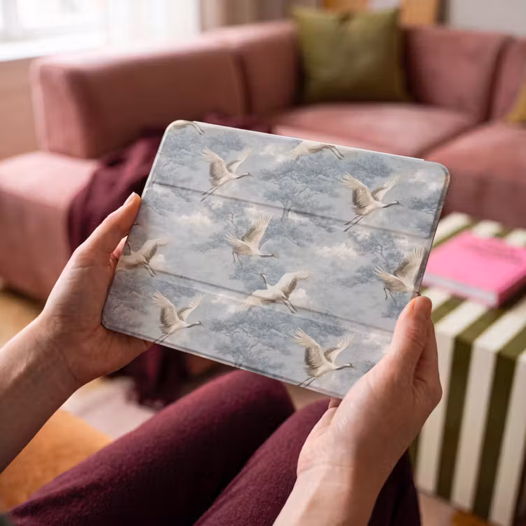 iPad hoes - Wolken - Kraanvogels - Blauw — 4