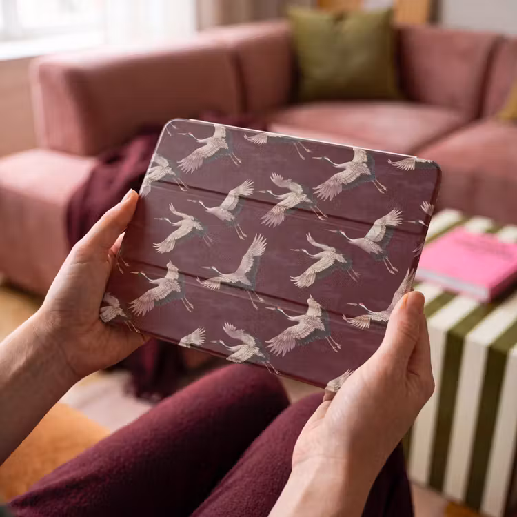 iPad hoes - Kraanvogels - Klassiek - Bordeaux — 4