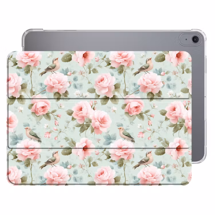 iPad hoes - Rozen - Vogels - Pastel - Kleurrijk — 1