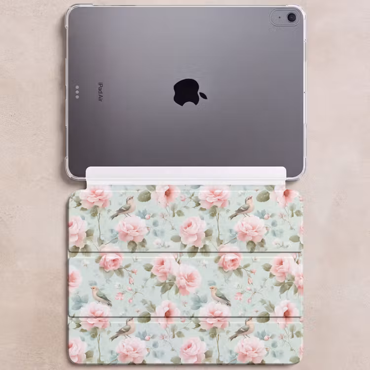 iPad hoes - Rozen - Vogels - Pastel - Kleurrijk — 6