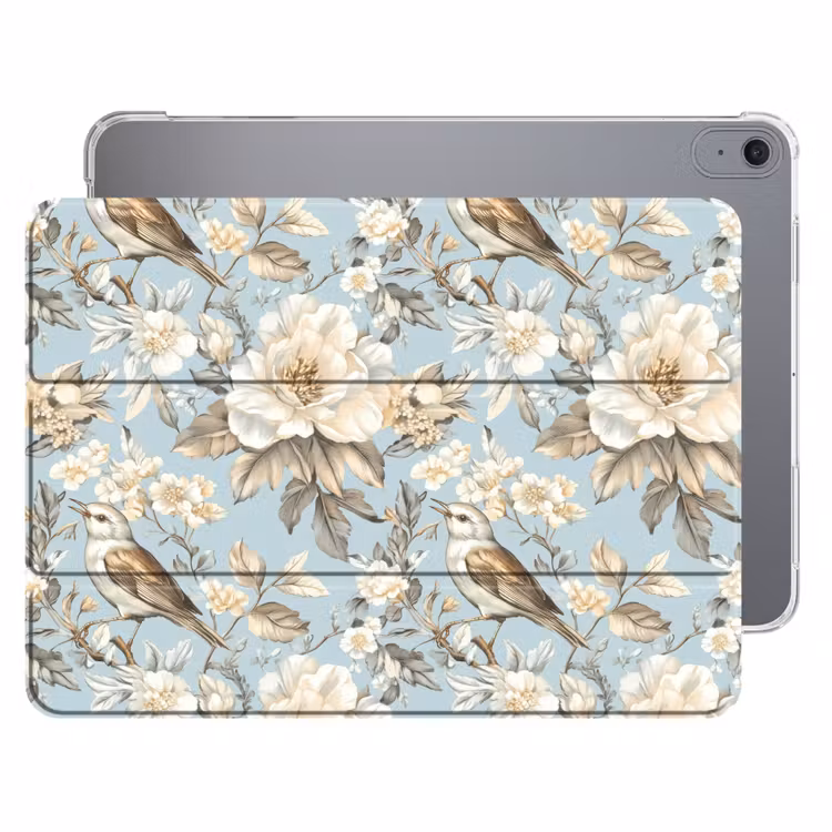 iPad hoes - Botanisch - Zangvogel - Blauw — 1