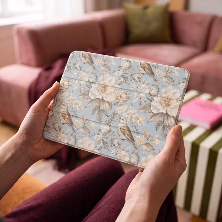iPad hoes - Botanisch - Zangvogel - Blauw — 4