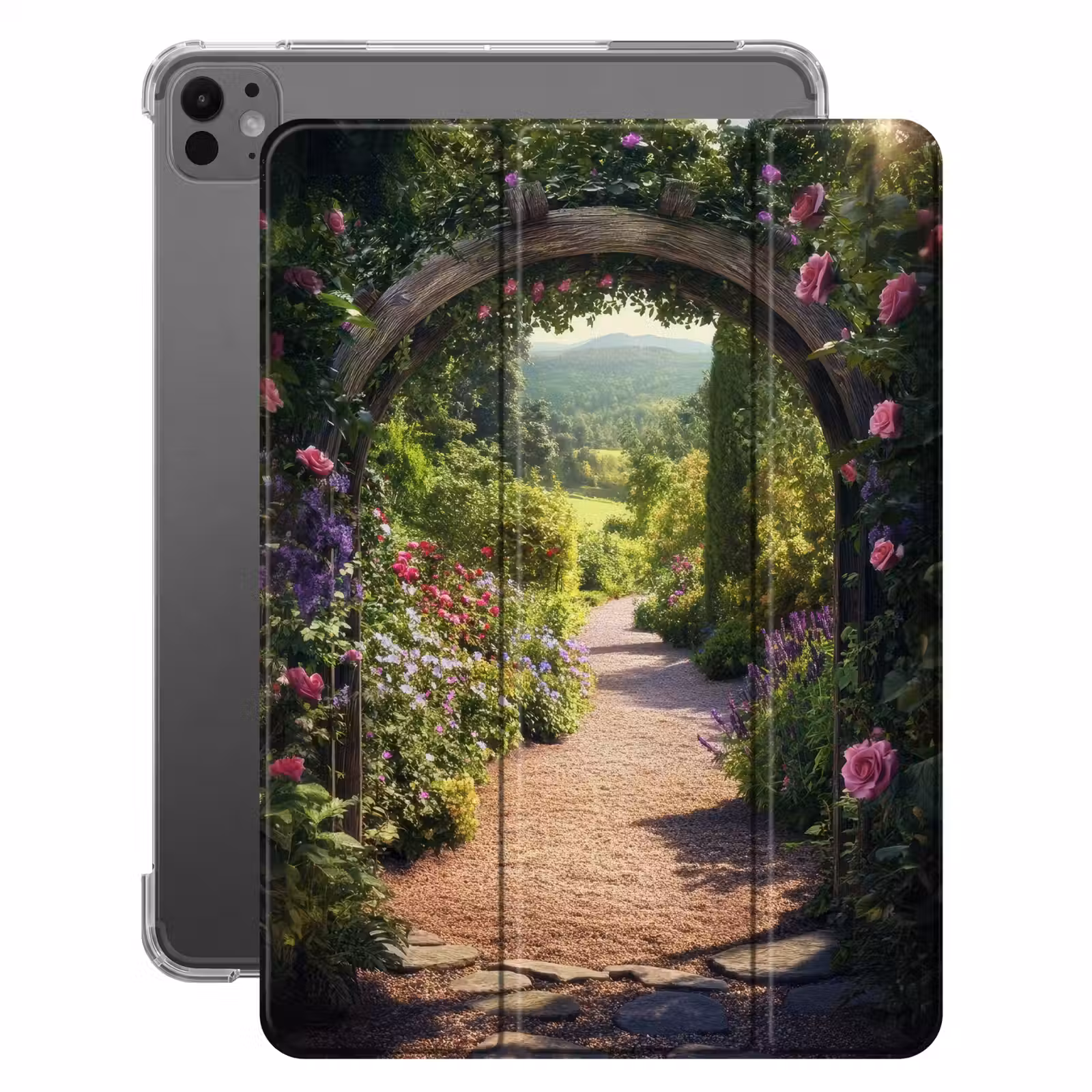 iPad hoes - Doorkijk - Bloemen - Natuur - Rozenboog — 1