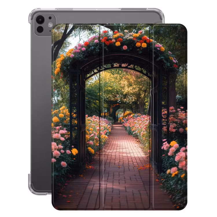 iPad hoes - Doorkijk - Bloemen - Pad - Natuur - Kleurrijk — 1