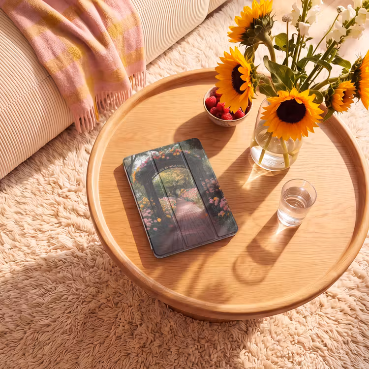 iPad hoes - Doorkijk - Bloemen - Pad - Natuur - Kleurrijk — 2
