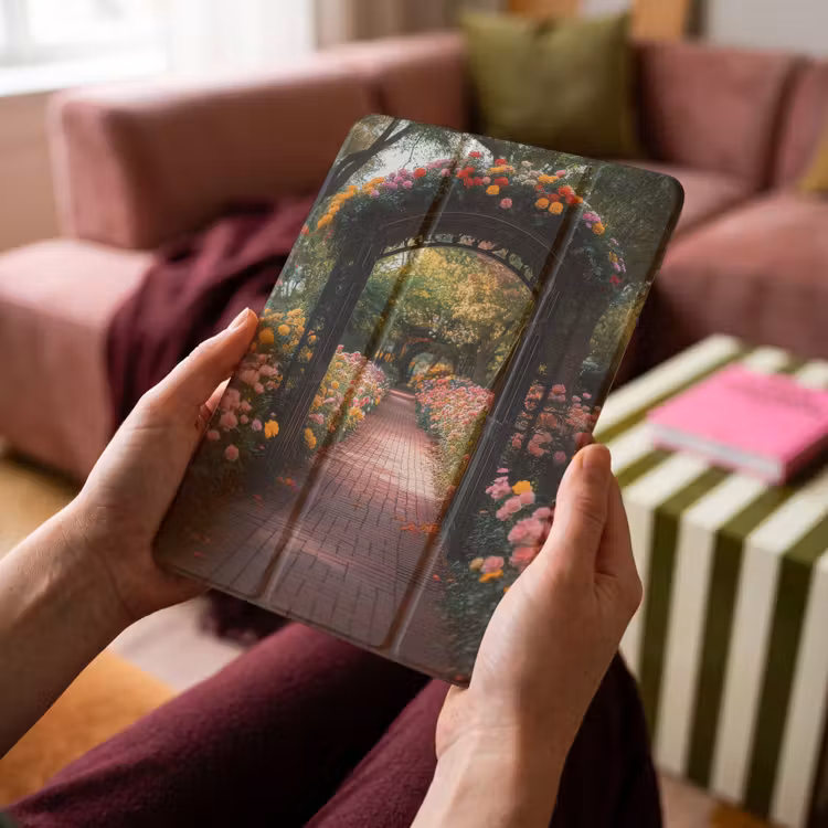 iPad hoes - Doorkijk - Bloemen - Pad - Natuur - Kleurrijk — 4