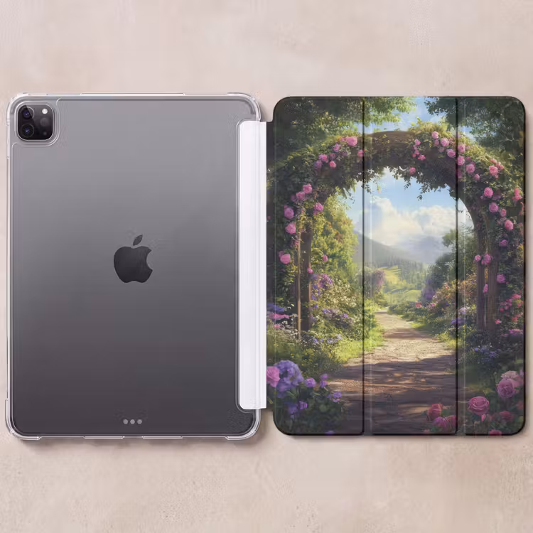 iPad hoes - Doorkijk - Rozenboog - Uitzicht - Landschap - Bloemen — 6