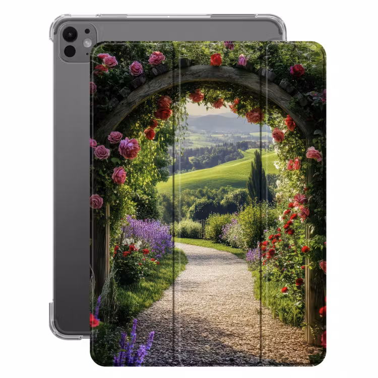 iPad hoes - Doorkijk - Tuinboog - Bloemen - Natuur - Pad — 1