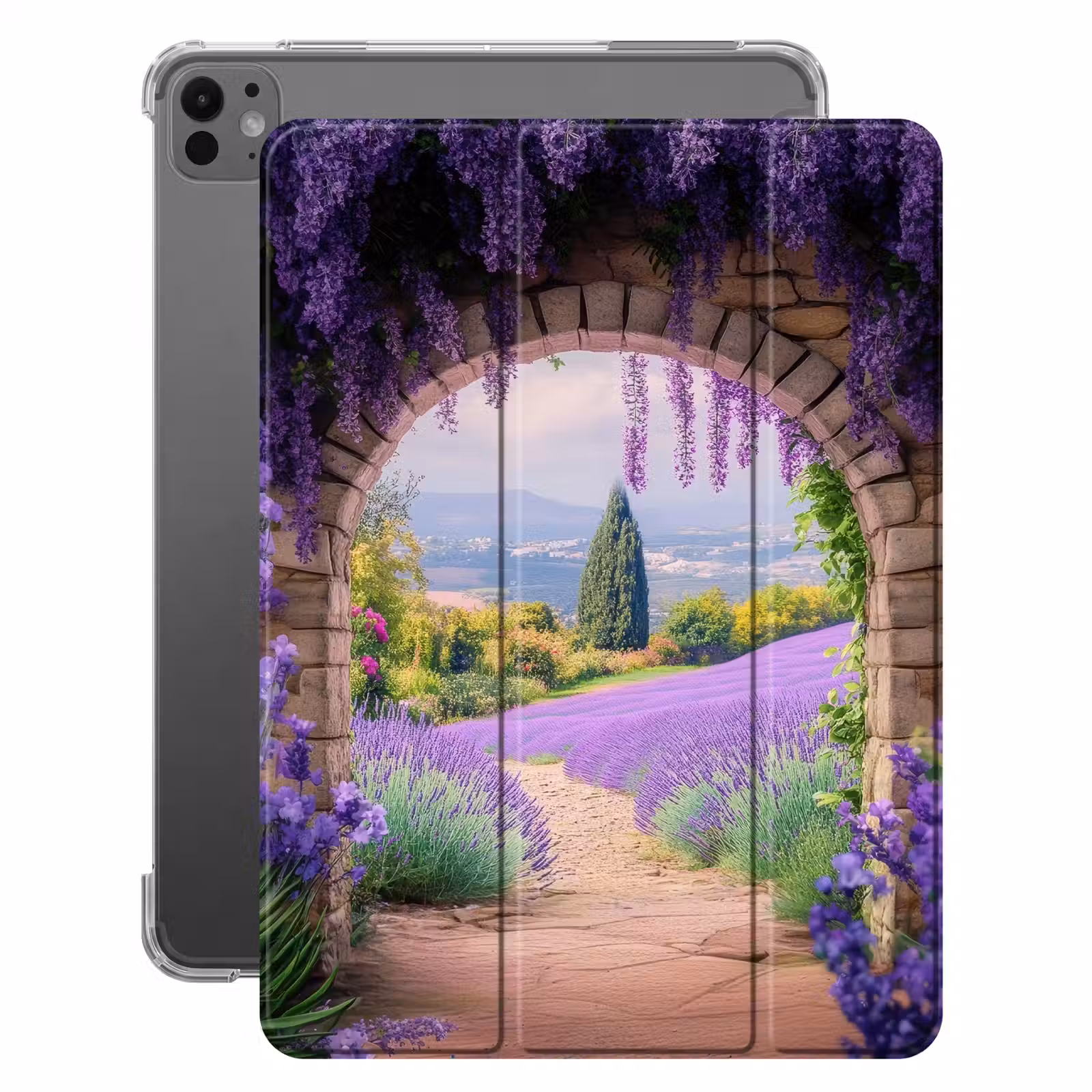 iPad hoes - Doorkijk - Lavendel - Bloemen - Paars - Poort — 1