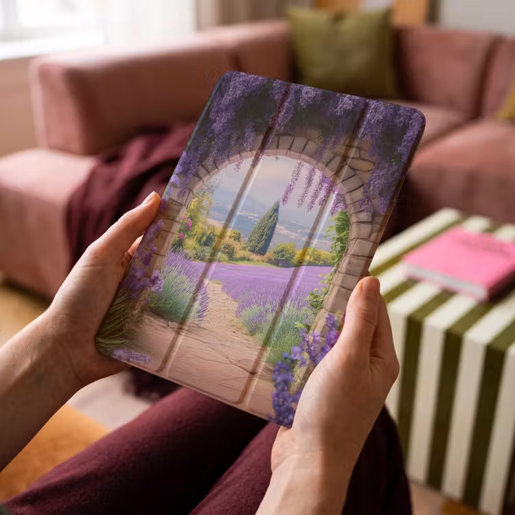 iPad hoes - Doorkijk - Lavendel - Bloemen - Paars - Poort — 4