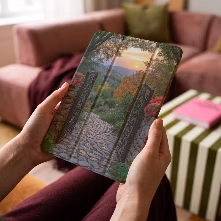 iPad hoes - Landschap - Hek - Pad - Zonsondergang - Natuur — 4