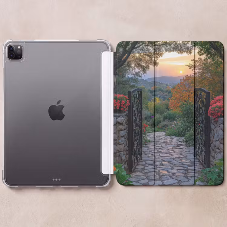 iPad hoes - Landschap - Hek - Pad - Zonsondergang - Natuur — 6