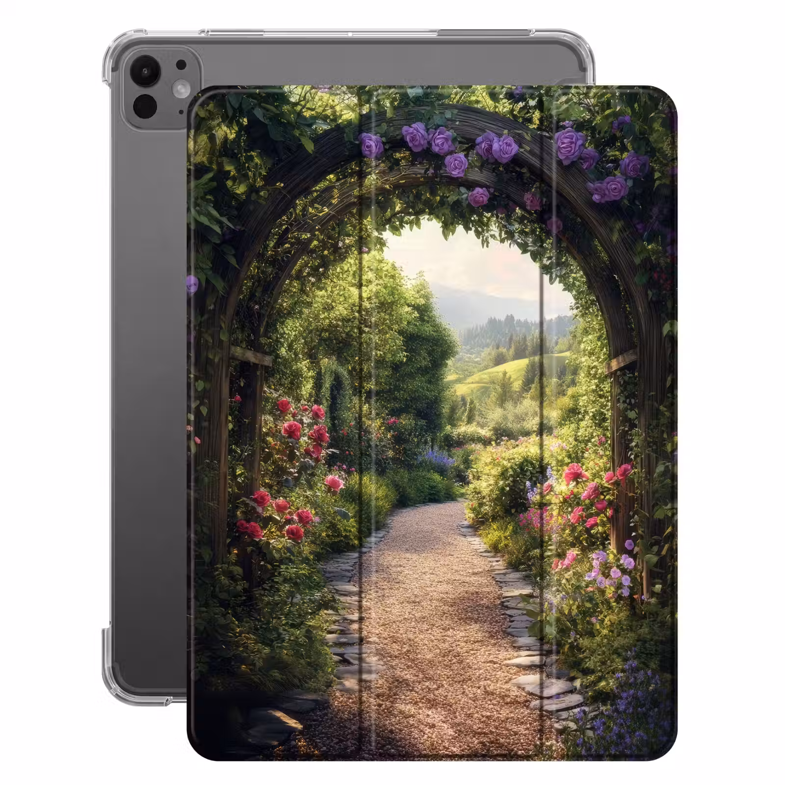 iPad hoes - Doorkijk - Landschap - Bloemen - Tuinboog - Natuur — 1