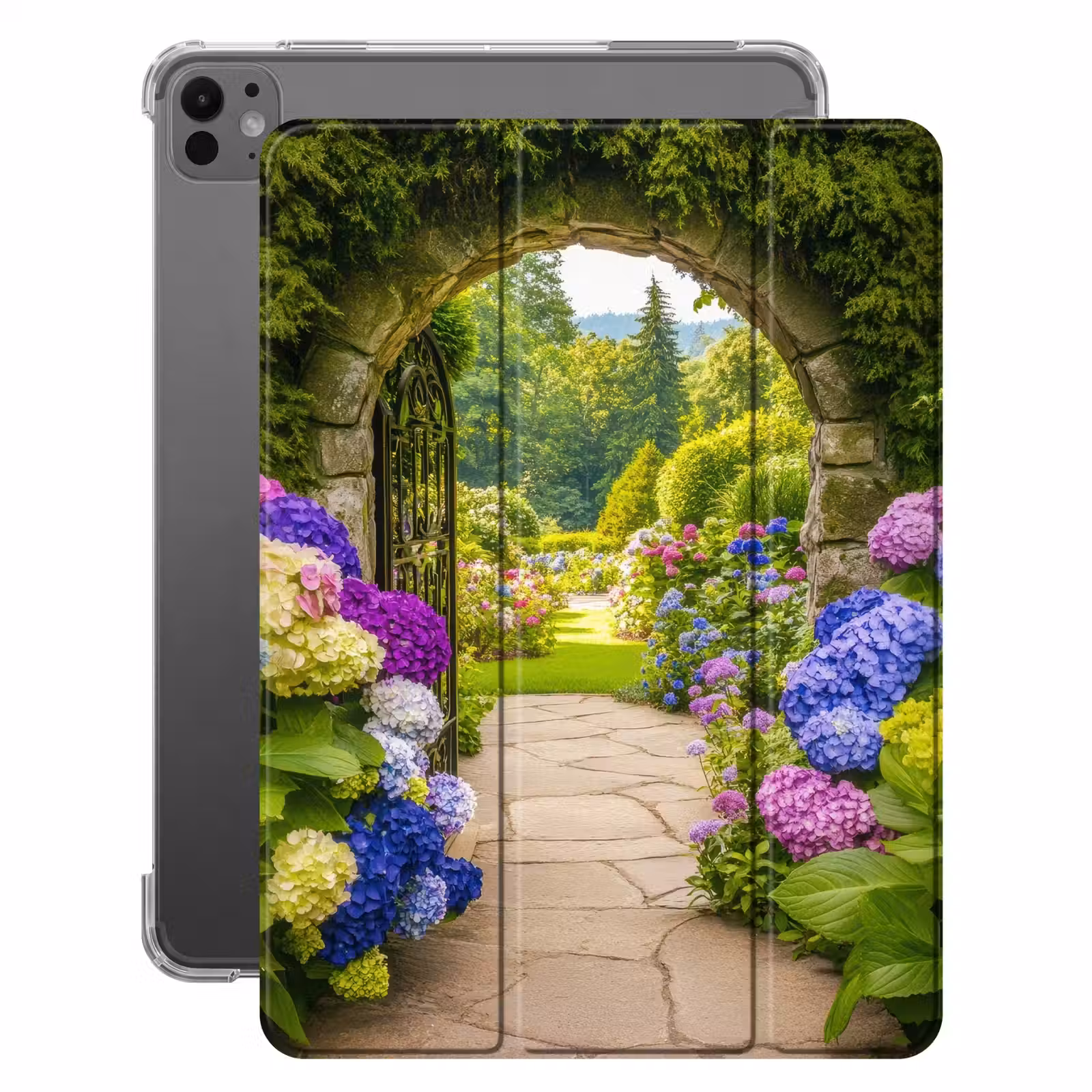 iPad hoes - Doorkijk - Poort - Hortensia - Bloementuin — 1