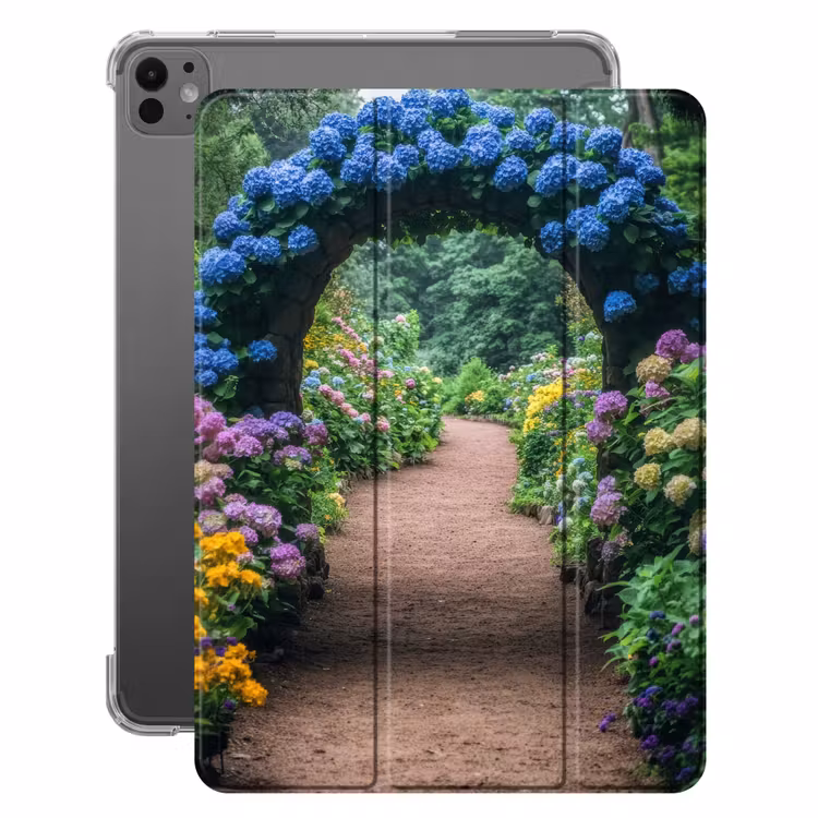 iPad hoes - Doorkijk - Bloemen - Hortensia - Pad — 1