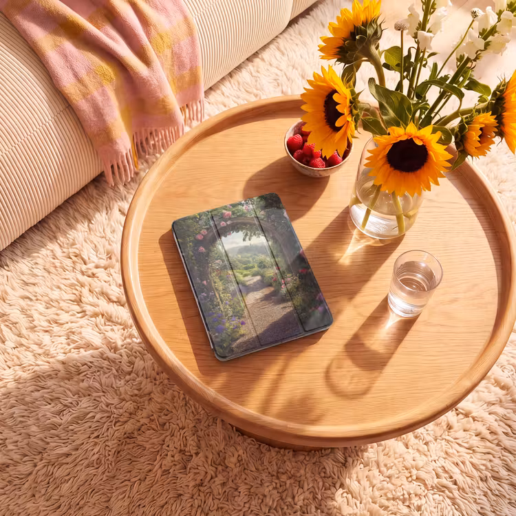 iPad hoes - Doorkijk - Landschap - Bloemen - Rozenboog - Natuur — 2