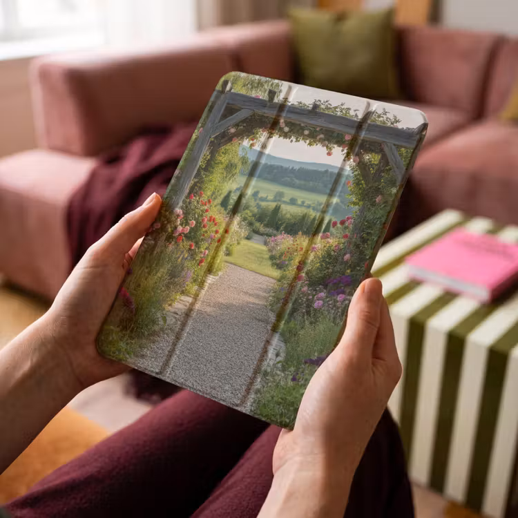 iPad hoes - Doorkijk - Landschap - Natuur - Tuinboog - Bloemen — 4