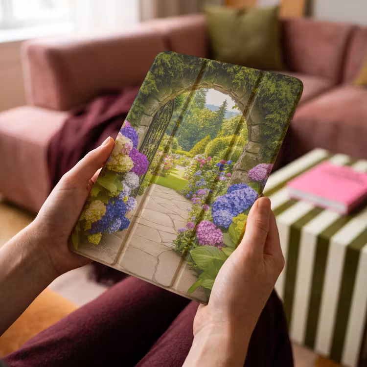 iPad hoes - Doorkijk - Poort - Hortensia - Bloementuin — 4