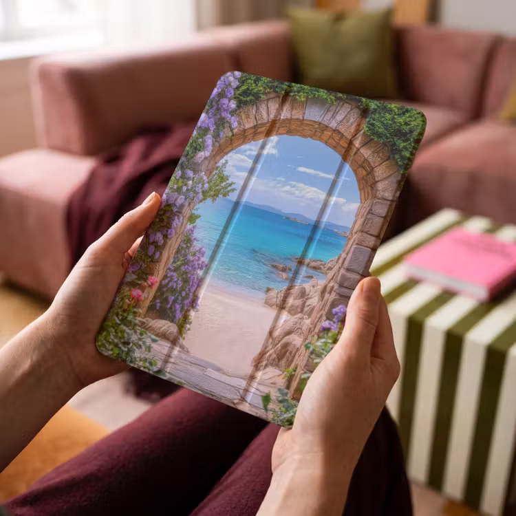 iPad hoes - Doorkijk - Poort - Zee - Strand - Rotsen — 4