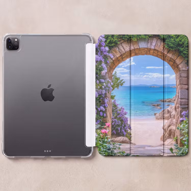 iPad hoes - Doorkijk - Poort - Zee - Strand - Rotsen — 6