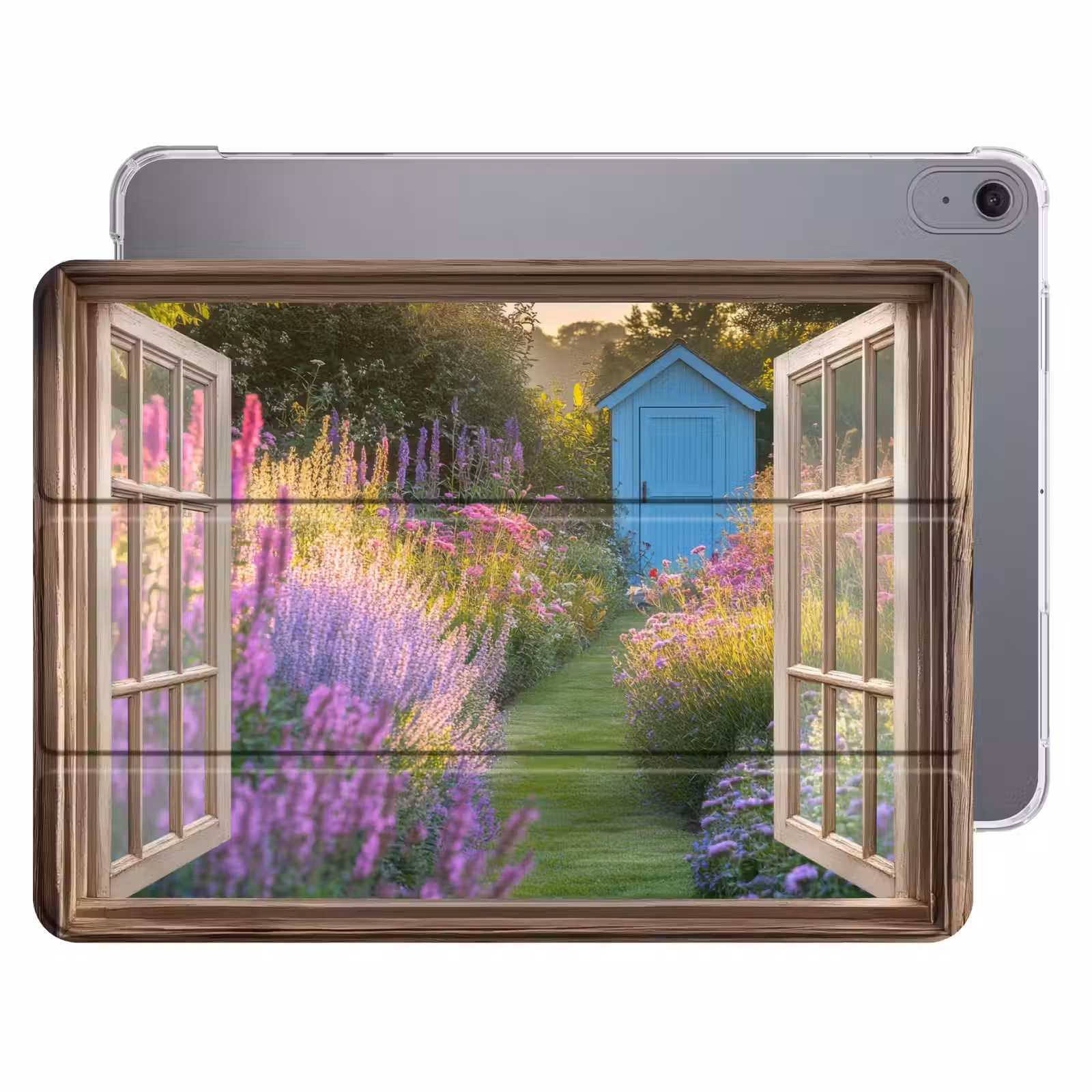 iPad hoes - Doorkijk - Bloemen - Raam - Natuur — 1