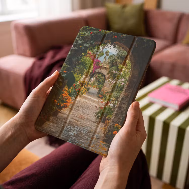 iPad hoes - Doorkijk - Bloemen - Poort - Stenen — 4