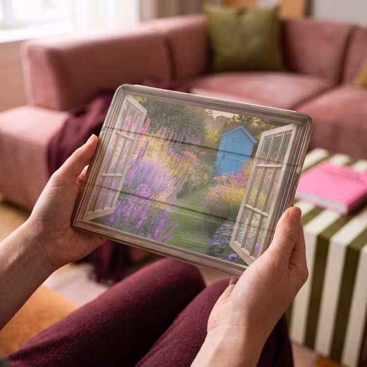 iPad hoes - Doorkijk - Bloemen - Raam - Natuur — 4
