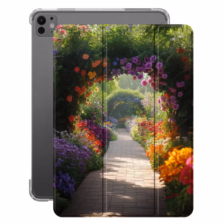 iPad hoes - Doorkijk - Pad - Bloemen - Struik - Kleurrijk — 1