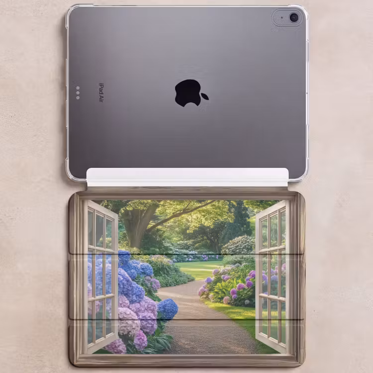 iPad hoes - Doorkijk - Tuin - Raam - Hortensia - Bloemen — 6