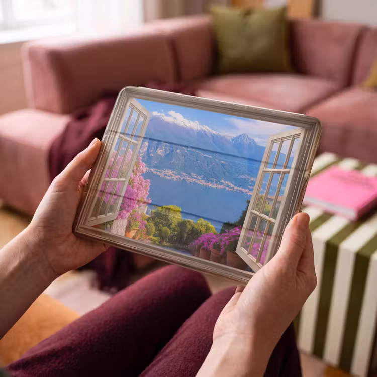 iPad hoes - Doorkijk - Berg - Landschap - Uitzicht - Meer — 4