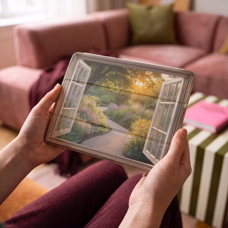 iPad hoes - Doorkijk - Bloemen - Natuur - Zon - Pad — 4
