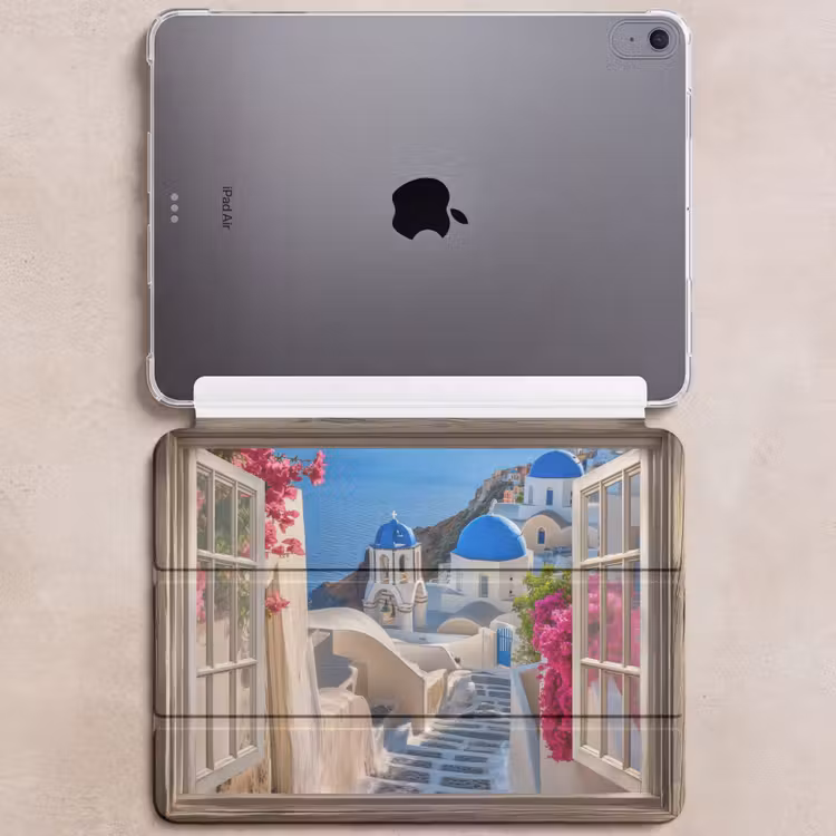 iPad hoes - Doorkijk - Santorini - Landschap - Blauw - Grieks — 6