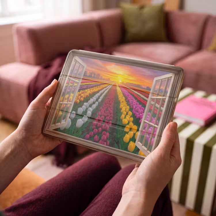 iPad hoes - Doorkijk - Bloemen - Tulpen - Kleurrijk - Zonsondergang — 4