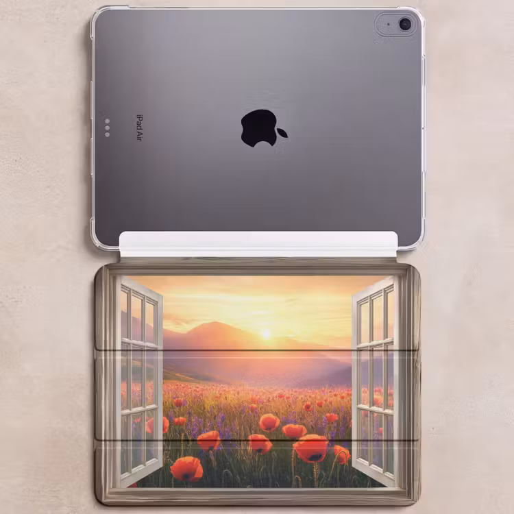 iPad hoes - Doorkijk - Klaprozen - Bloemen - Rood - Open raam — 6