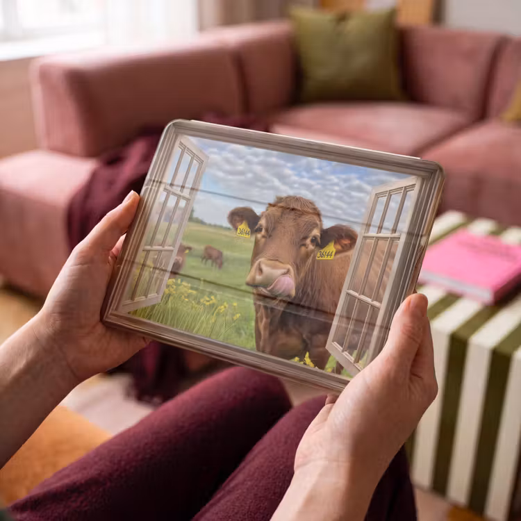 iPad hoes - Doorkijk - Koe - Weiland - Landschap - Dieren — 4