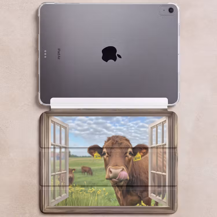 iPad hoes - Doorkijk - Koe - Weiland - Landschap - Dieren — 6