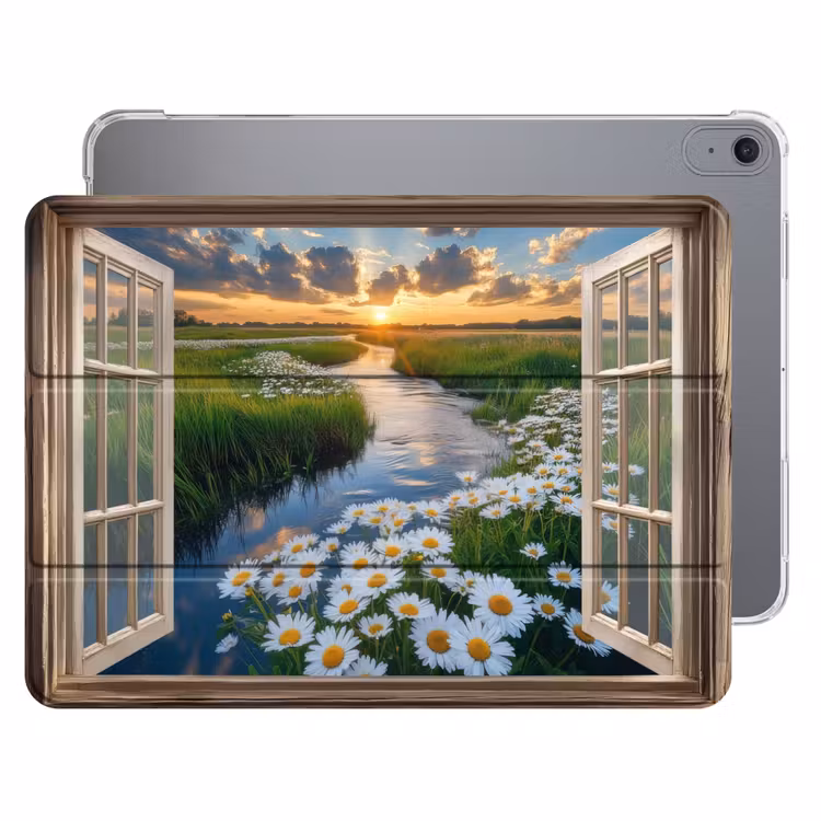 iPad hoes - Doorkijk - Landschap - Raam - Water - Zonsondergang — 1