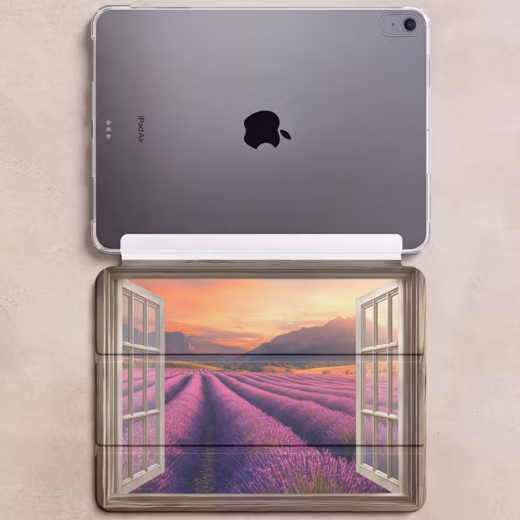 iPad hoes - Doorkijk - Lavendel - Landschap - Bloemen - Paars — 6